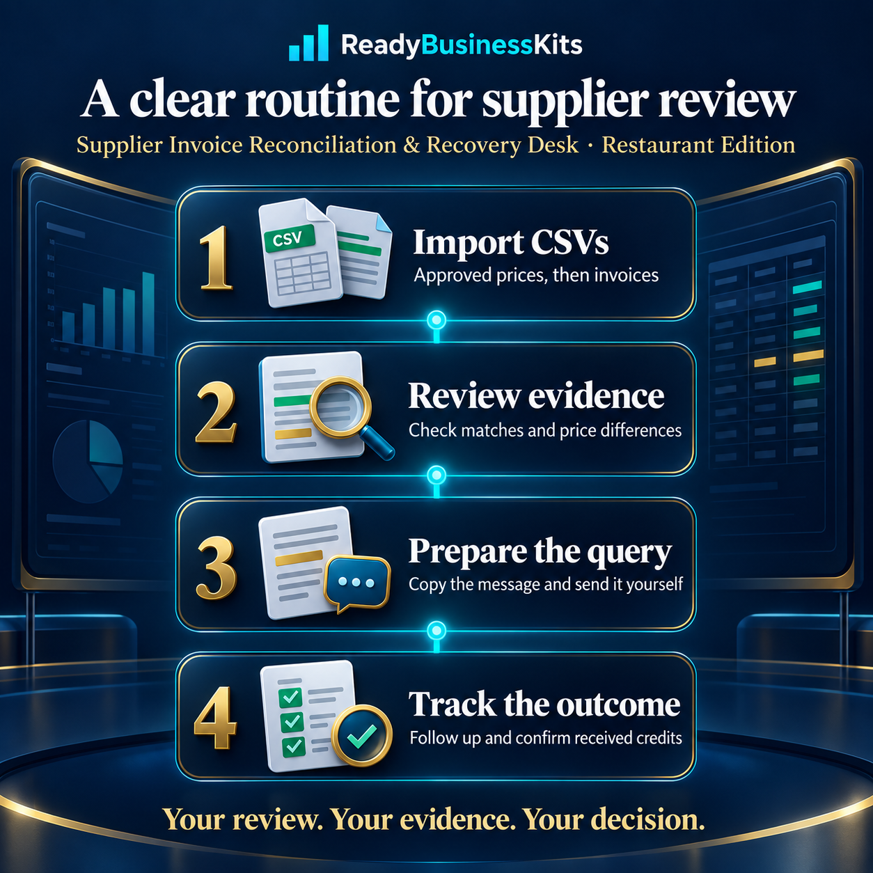 Four-step supplier review workflow