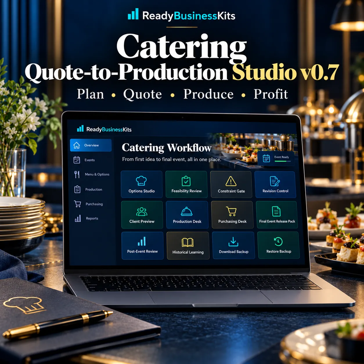 catering quote to production tool