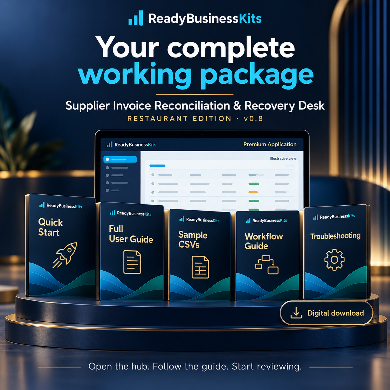 Premium application with Quick Start, User Guide, sample CSVs and workflow resources
